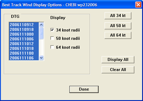 Best Track Wind Options Dialog