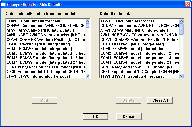 Change Objective Aids Defaults Dialog