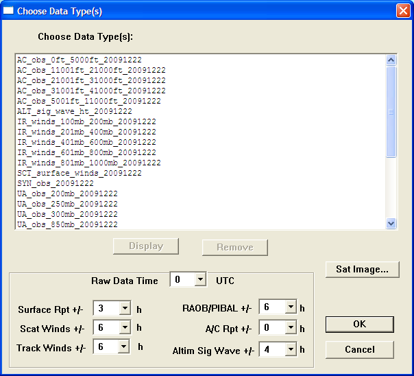 Choose Data Type(s) Dialog