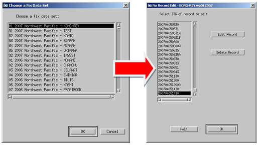 Choosing a fix record to edit