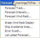 Forecast Menu