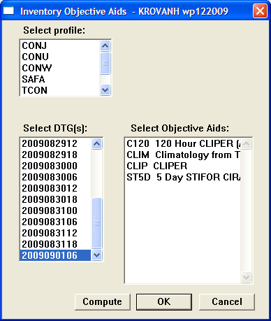 Inventory Objective Aids Dialog