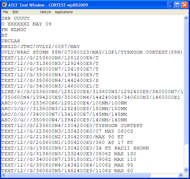 List/Edit GCCS Warning Message Window