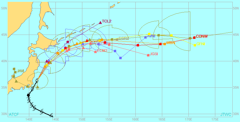 Map Display showing aids and aids 34-kt wind radii
