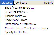 Statistics Menu