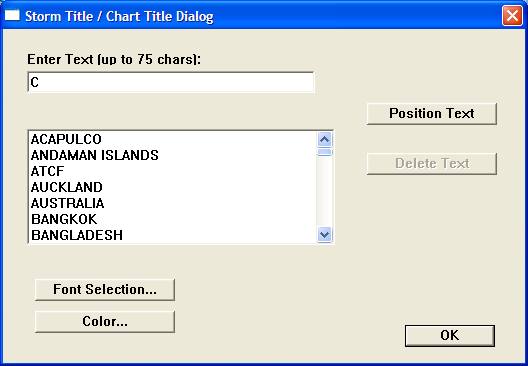 Storm/Chart Title Dialog