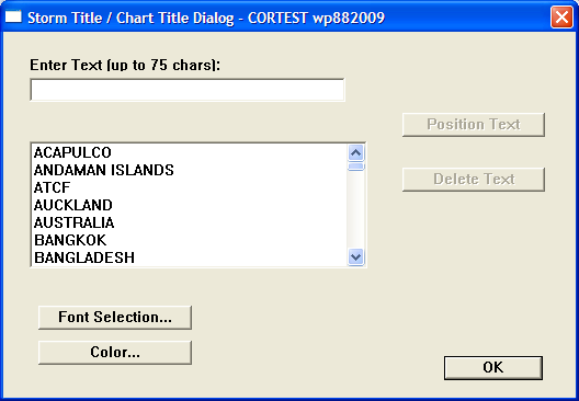 Storm Title/Chart Title Dialog