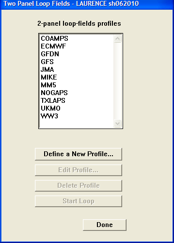 Two Panel Loop Fields Dialog